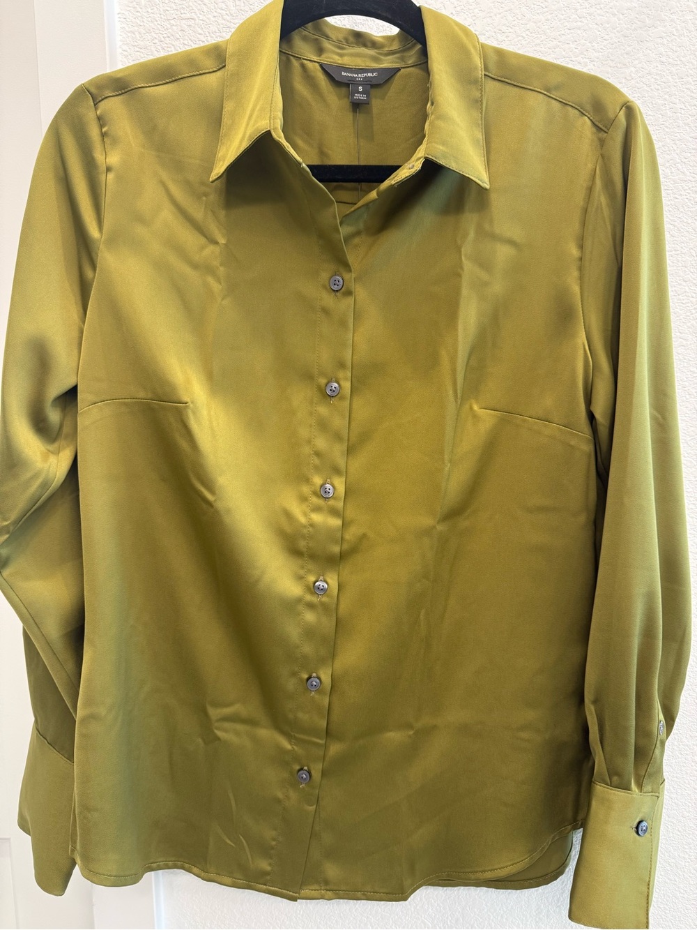 Banana Republic satin button up top